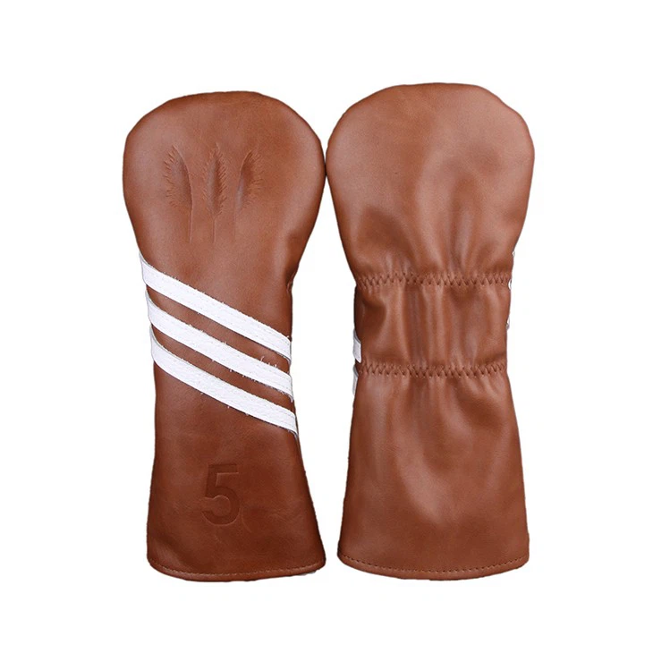 brown leather wood headcover